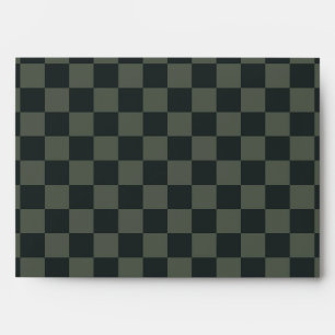 Dark Green Checkerboard Envelope