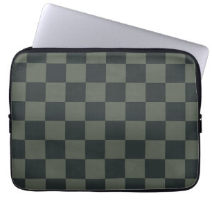 Dark Green Checkerboard Laptop Sleeve