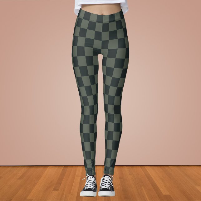 Dark Green Checkerboard Leggings (Creator Uploaded)