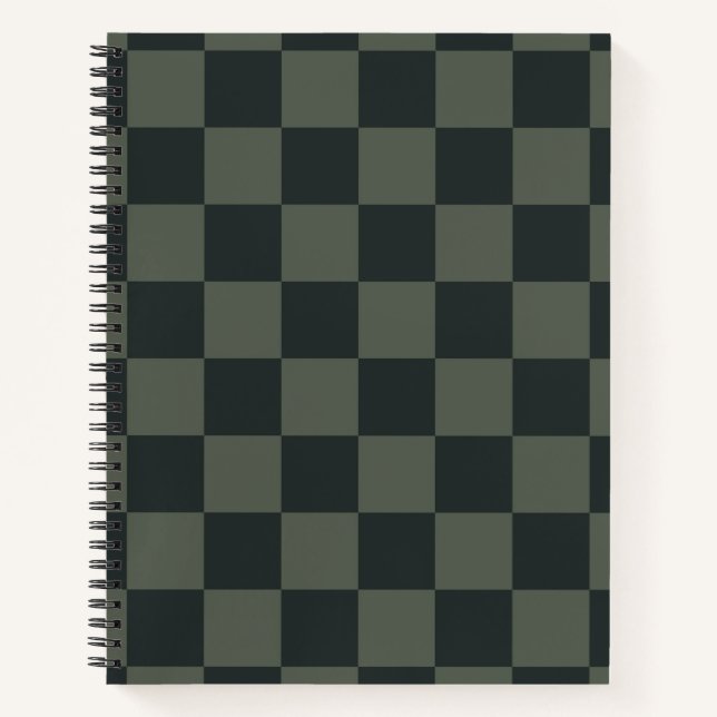 Dark Green Checkerboard Notebook (Front)