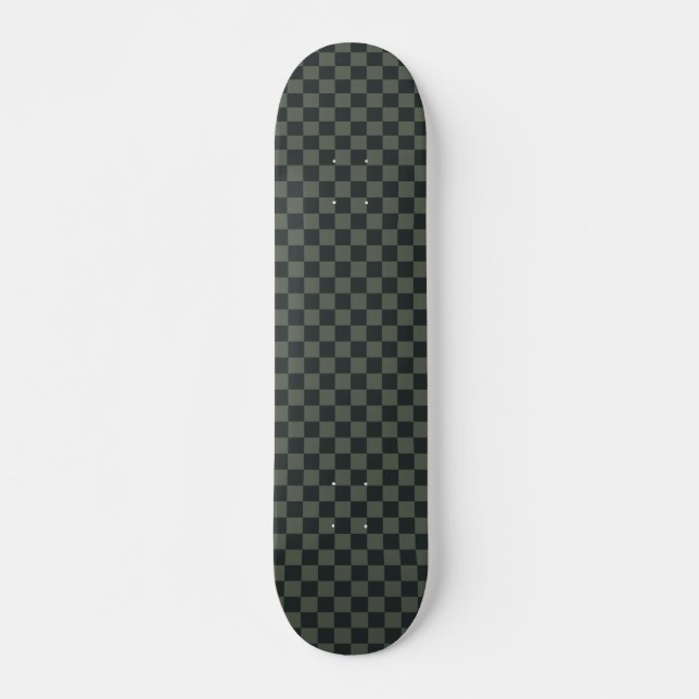 Dark Green Checkerboard Skateboard (Front)