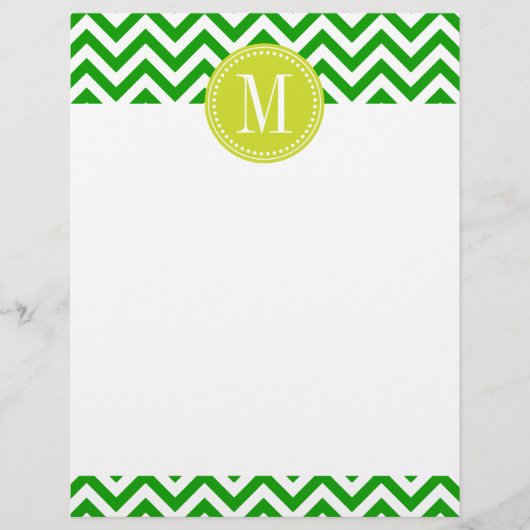 Dark Green Chevron Zigzag Personalized Monogram (Front)