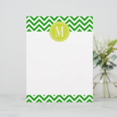 Dark Green Chevron Zigzag Personalized Monogram (Standing Front)