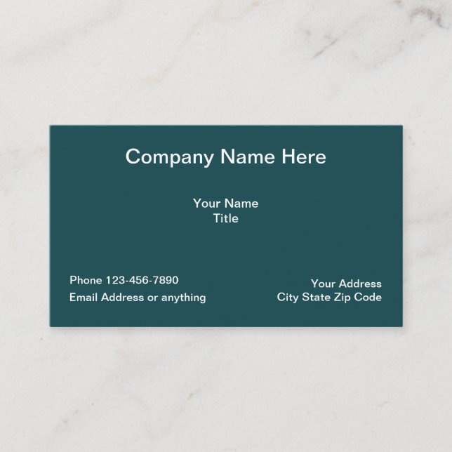 Dark Green Classic Layout Business Card (Front)