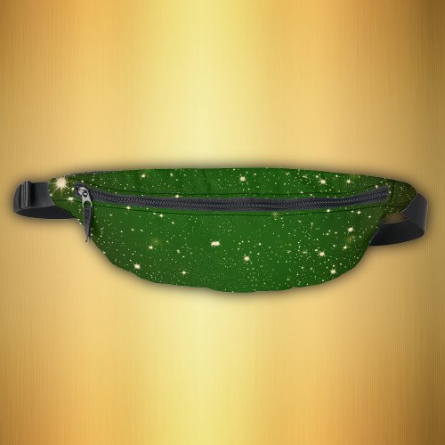Dark Green covered in Bright Golden Twinkle Stars Fanny Pack