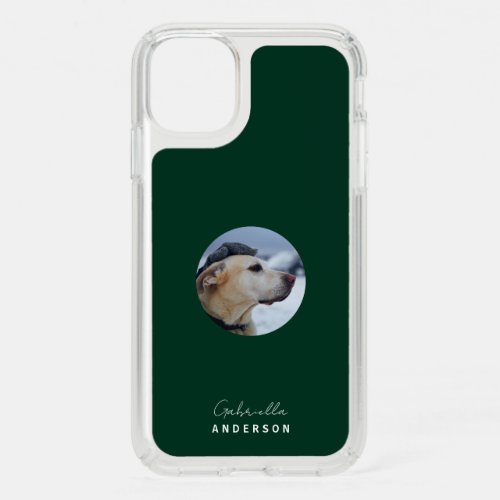 Dark Green Custom Baby Pet Dog Photo and Name Speck iPhone 11 Case