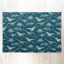 Dark Green Cute Dinosaur Pattern Cloth Placemat