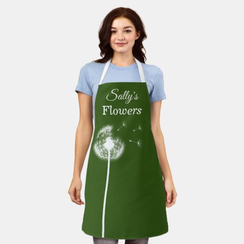 Dark Green Dandelion Apron