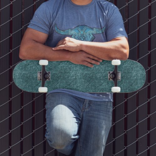 Dark Green Denim Pattern Skateboard