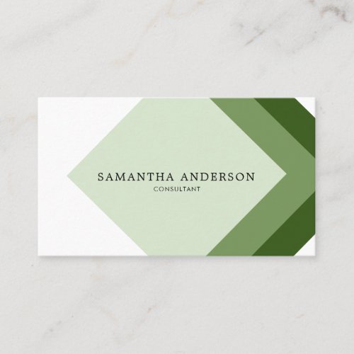 Dark Green Diamonds Simple Modern Business Card