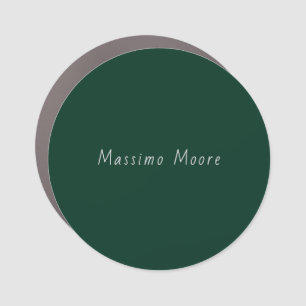 Dark Green Elegant Casual Own Name Handwriting Car Magnet