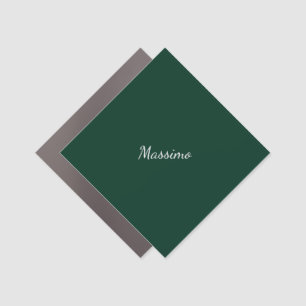 Dark Green Elegant Casual Own Name Handwriting Car Magnet