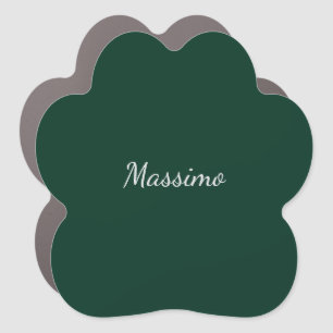 Dark Green Elegant Casual Own Name Handwriting Car Magnet