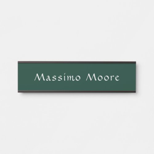 Dark Green Elegant Casual Own Name Handwriting Door Sign