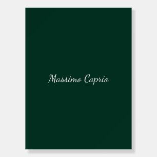 Dark Green Elegant Casual Own Name Handwriting Foam Board
