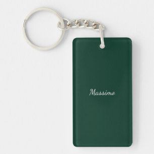 Dark Green Elegant Casual Own Name Handwriting Keychain