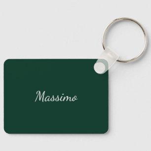 Dark Green Elegant Casual Own Name Handwriting Keychain