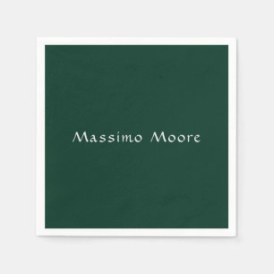 Dark Green Elegant Casual Own Name Handwriting Napkins