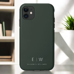 Dark Green Elegant Modern Minimalist Monogram Name iPhone 11 Case<br><div class="desc">Elevate your smartphone with our Classic Elegant Modern Minimalist Monogram Name iPhone Case. This meticulously designed case combines timeless sophistication with contemporary minimalism. Crafted to perfection, it not only protects your device but also adds a touch of personalized style. The monogram and name customization options make it uniquely yours, adding...</div>