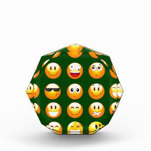 dark green emoji acrylic award