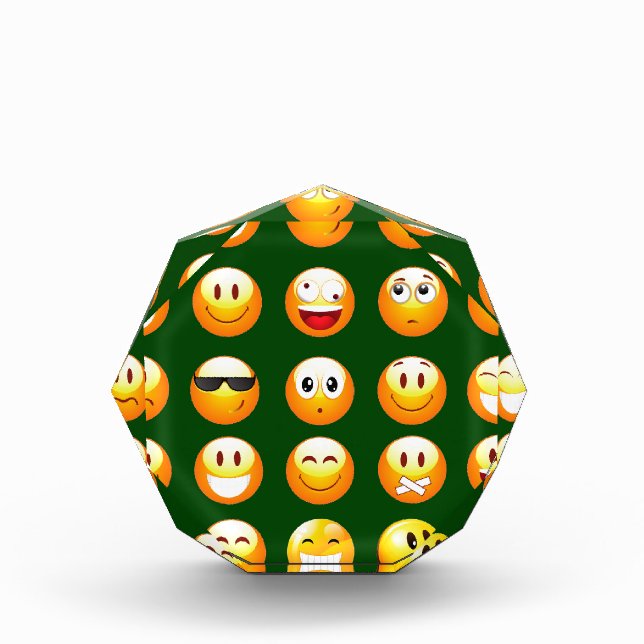 dark green emoji acrylic award (Front)