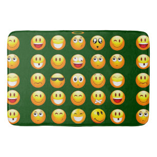 dark green emoji bath mat bathmat