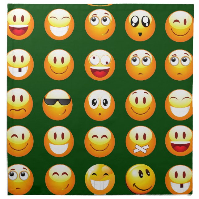 dark green emoji napkin (Front)