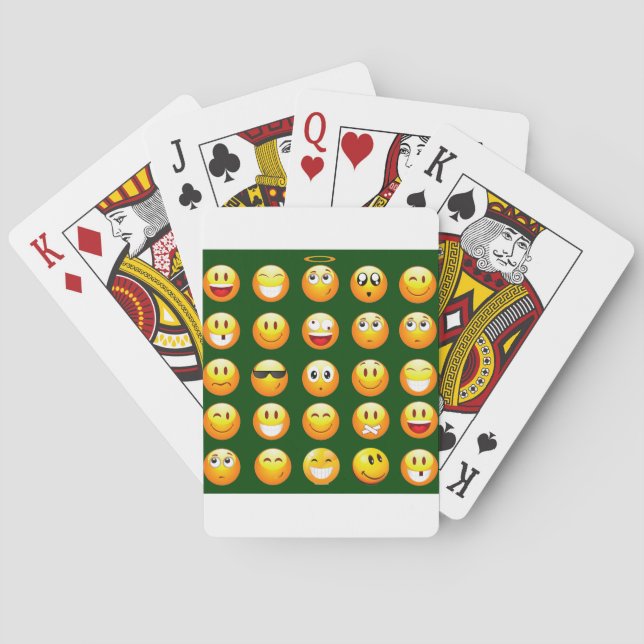 dark green emoji poker cards (Back)