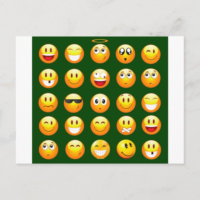 dark green emoji postcard (Front)