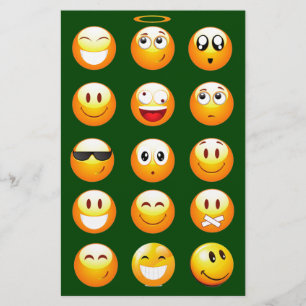 dark green emoji stationery