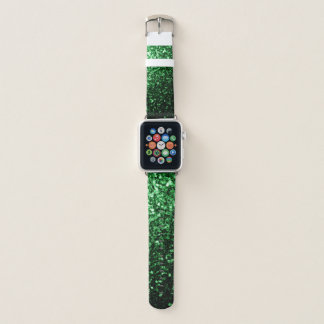 Dark green faux glitter sparkles apple watch band
