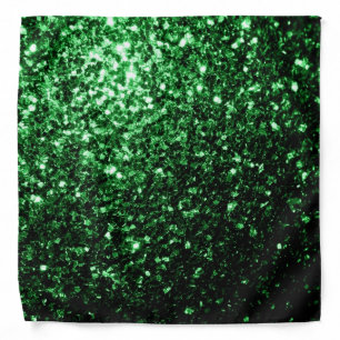 Dark green faux glitter sparkles bandana