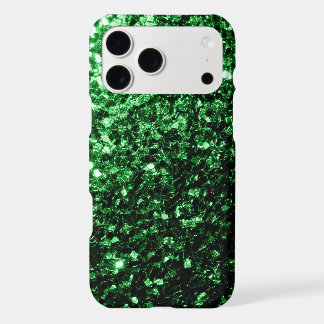Dark Green faux glitter sparkles iPhone 17 Pro Max Case