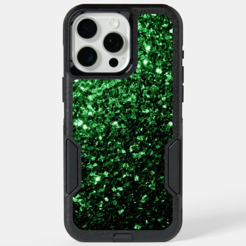 Dark green faux glitter sparkles iPhone 15 pro max case