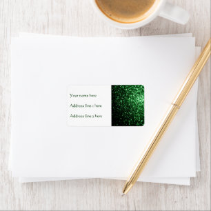 Dark green faux glitter sparkles Personalize Label