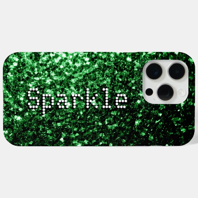 Dark green faux glitters sparkles Your text Case-Mate iPhone Case (Back (Horizontal))