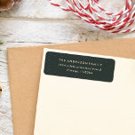 Dark Green & Faux Gold Polka Dots Return Address Label<br><div class="desc">Elevate your holiday correspondence with our Return Address Label. Featuring a sophisticated dark green background adorned with faux gold foil polka dots. Your family name and address details are presented in a minimalist sans-serif font. Make every envelope a work of art.</div>