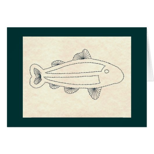 DARK GREEN FISH CARDS (Front Horizontal)