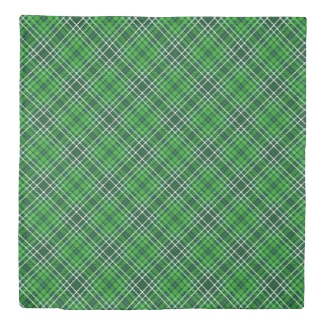 Dark Green & Forest Green Plaid Pattern Duvet Cover (Front)