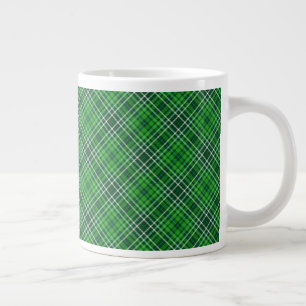 Dark Green & Forest Green Plaid Pattern Giant Coffee Mug