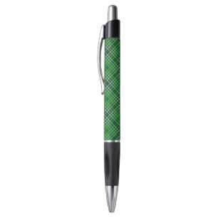 Dark Green & Forest Green Plaid Pattern Pen