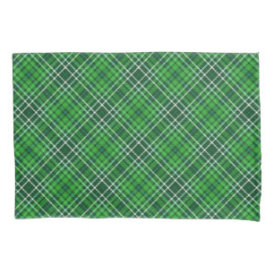 Dark Green & Forest Green Plaid Pattern Pillow Case