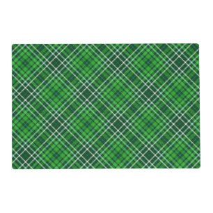 Dark Green & Forest Green Plaid Pattern Placemat