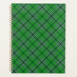Dark Green &amp; Forest Green Plaid Pattern Planner