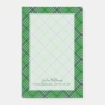 Dark Green &amp; Forest Green Plaid Pattern Post-it Notes