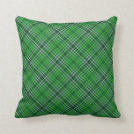 Dark Green &amp; Forest Green Plaid Pattern Throw Pillow