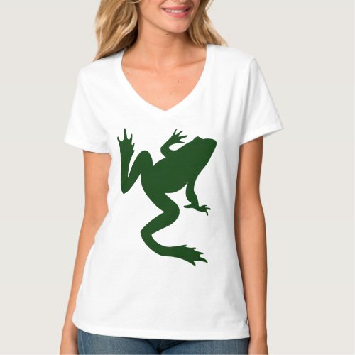 Dark Green Frog Big Silhouette T_Shirt