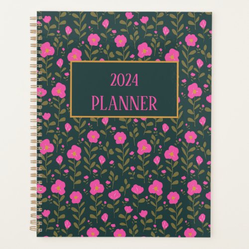 Dark Green Garden Serenade Planner