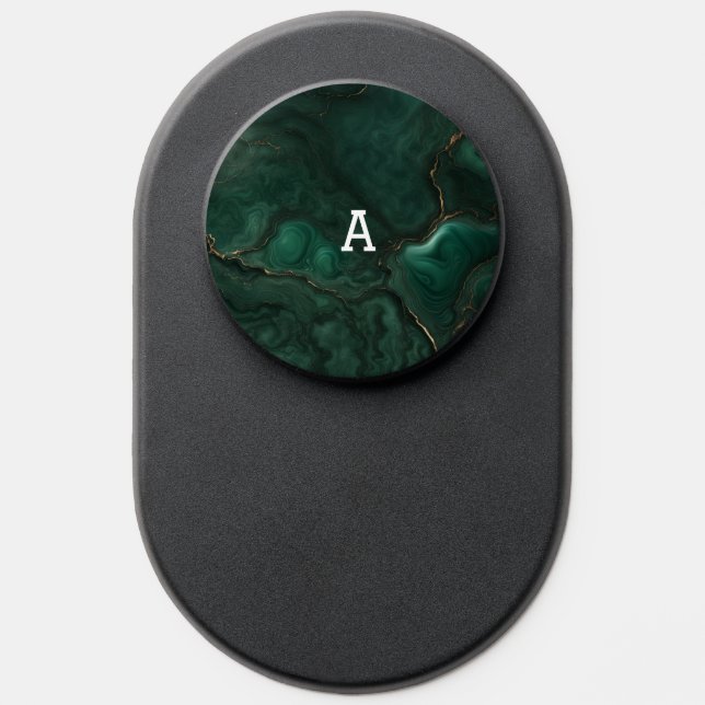 Dark Green Glazed Marble PopSocket (Popsocket)