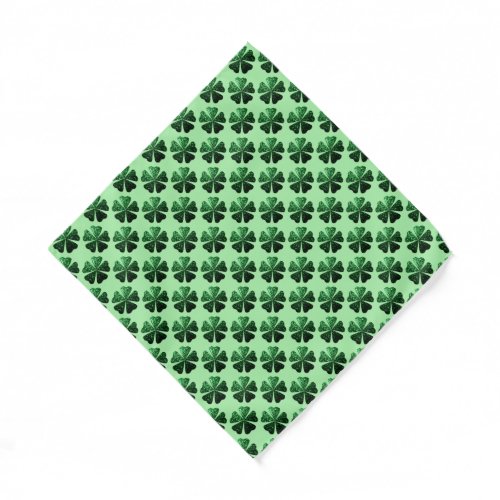 Dark Green glitter sparkle Shamrock pattern Bandana